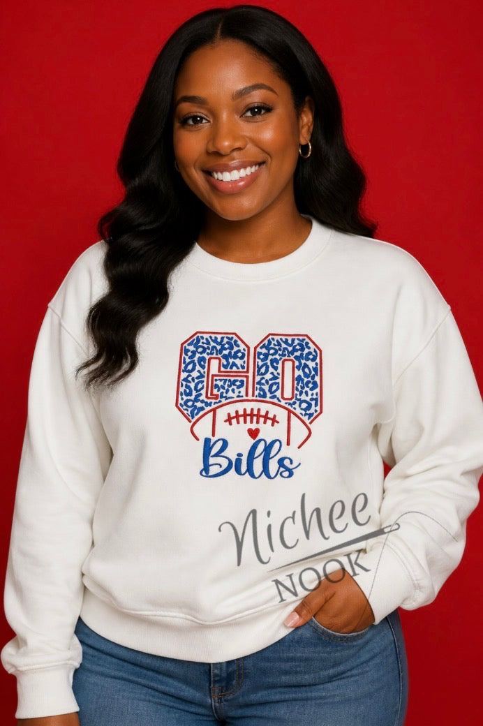Bills cheetah inspired crew neck - YOUTH