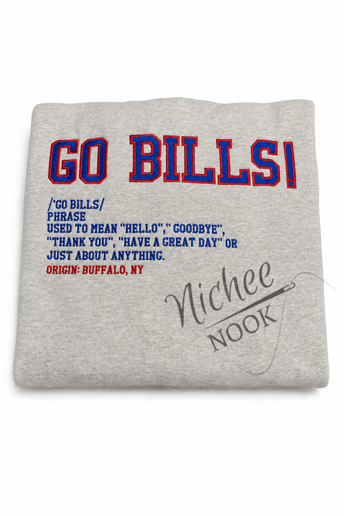 "GO BILLS" meaning crew neck- (all stitch)- YOUTH