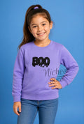 Spooky drip BOO crew neck - glitter- YOUTH