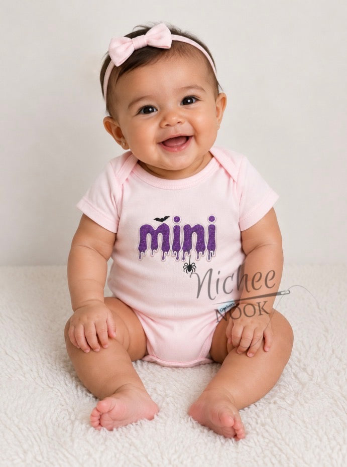 Spooky MINI drip- glitter- onesie
